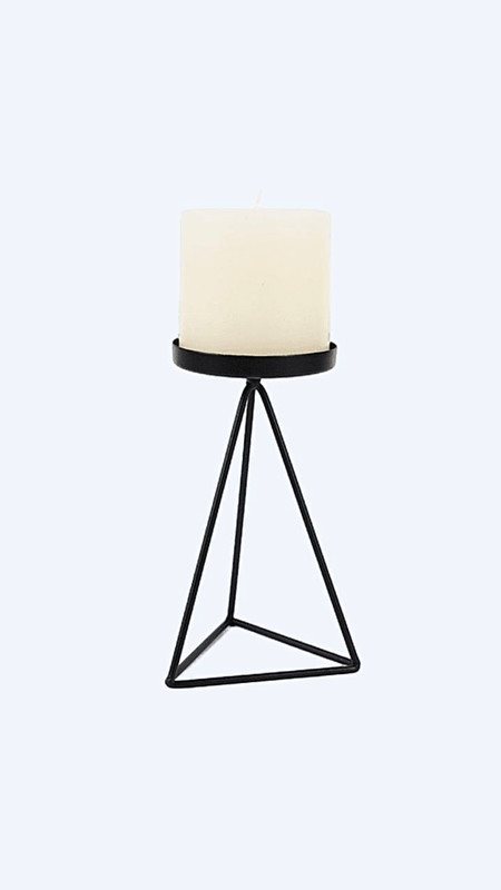 Wrought Iron Candle Holder Nordic Style Geometric Triangle Candlestick Decor Candles Holders Trending in Black