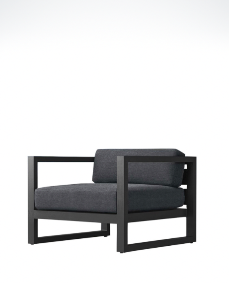 Minimalist Chair with Cushions Outdoor black aluminum alloy sofa Loft outdoor patio modern simple booth Trending Garden Cushion Sofas
