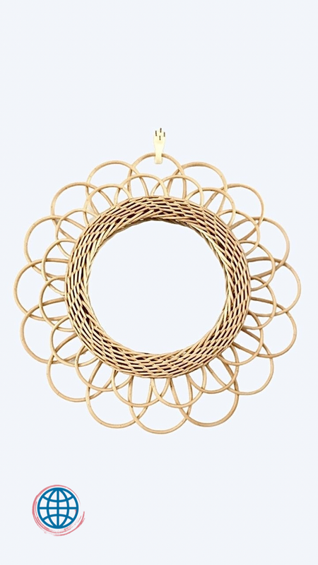 Rattan Wall Mirror 40cm Natural Innovative Home Art Decor Makeup Dressing Hanging Decorative Trending Wicker Mirrors