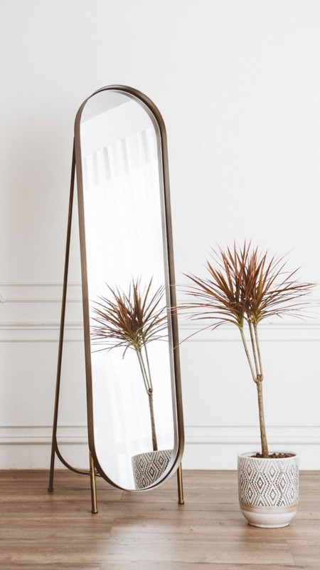 Easel Floor Mirror Nordic Vintage Bedroom Hallway Art Full Length Copper Dusk Big Girls Makeup Large Full Body Mural Home Decor Trending Decorative Mirrors