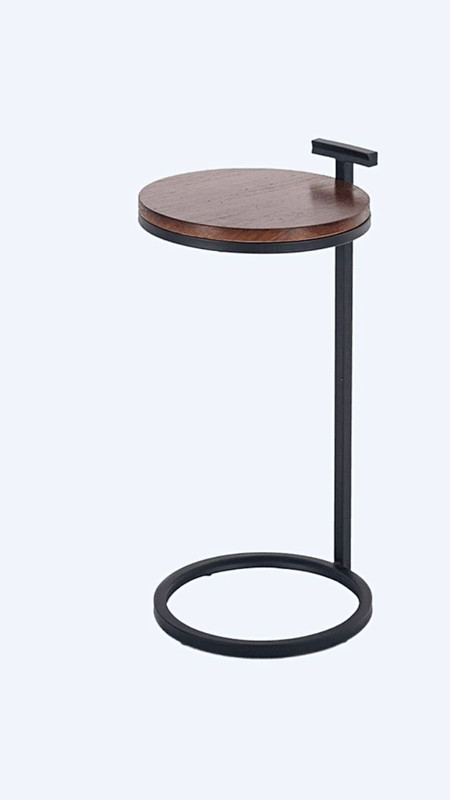 Minimalist Side Table Nordic sofa small wooden coffee living room furniture simple modern mini Iron art Solid wood C-shaped trending corner tables