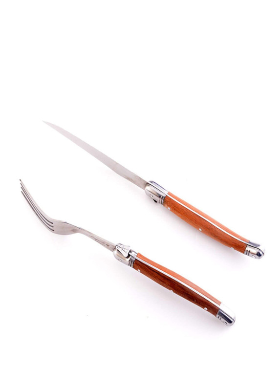 Japanese Steak Flatware 6-Piece  6pcs Set 9inch Laguiole Style Steak Knives Dinner Fork Wooden Handle Dinnerware Set Stainless Steel Trending  Cutlery Japan Tableware Bar Dinner Knives