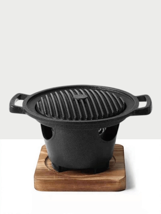 Japanese One-Person Grill Mini Black BBQ Alcohol Stove One Person Home Smokeless Barbecue Outdoor Entertaining Oven Plate Roasting Cooker Meat Tool Trending Japan Barbecue Grills