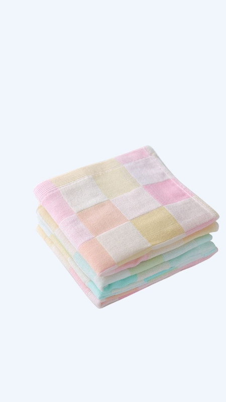 Pastel Cotton Facecloth 27x50cm Children's Household Washcloth Baby Absorbent Face Towel Saliva Cotton Handkerchief Child Kids Birthday Present Trending in Pink Blue