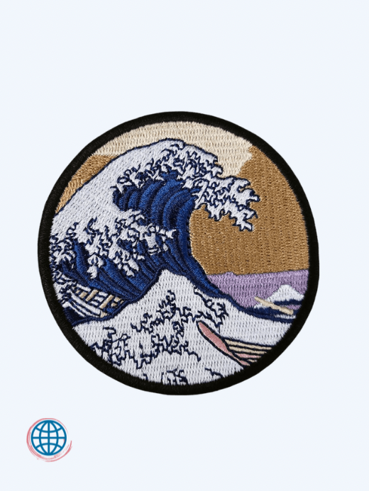 Hokusai The Great Wave off Kanagawa Embroidery Patch Japanese Culture Trending Japan Katsushika Hokusai Iron on Applique for Clothing Jackets