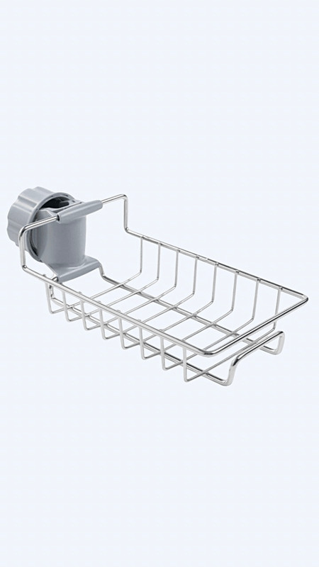 Faucet Drain Rack Basket  Creative Silver Storage Holder Racks Rag Sink Trending Kitchen Bathroom Shower Accessories Organizer Holders