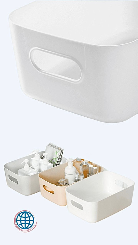Desktop Storage Basket Sundries Underwear Toy Store Box Cosmetic Book Organizer Stationery Container Laundry Baskets Trending in White Gray / Grey Apricot Blue Green Orange