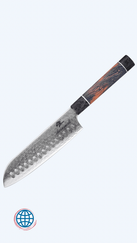 Japanese Santoku Knife 7'' 7 inch Forged Damascus Kitchen Chef Cleaver Meat Santoku Chef Trending Japan Knives With Stable Wooden Handle