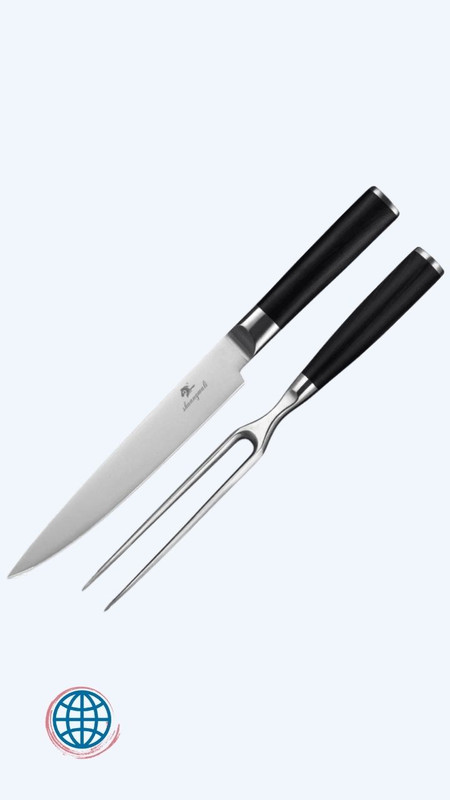 Barbecue Carving Set Fork Knife 5Cr15Mov Stainless Steel Camping Cooking BBQ Cutter Carving Fork With Gift Box 2-Piece 2PCS Trending Sets