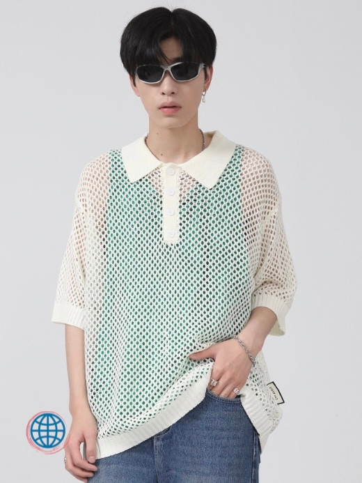 Loose Fit See-Thru T-Shirt  Mens Shirt Teenager See Though Personality Solid Color Simple Hollow Out Fashion Casual Male Tops T-shirts for Man Trending in White