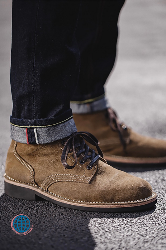 Classic Leather Tooling Boots  Men’s Crazy Horse Docker Genuine Brown Leather Martin Boots Men Fashion Desert Popular Mid Top Footwear Trending for Man