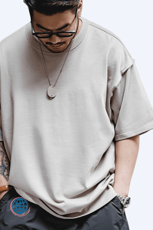 Crewneck Ribbed T-Shirt Men’s Short Sleeve American Tee Top Vintage NEVER SAY DIE Letter Print O-Neck Round Neck Reverse Tee Oversize America T-Shirts Tops Tees for Man Trending in Gray / Grey
