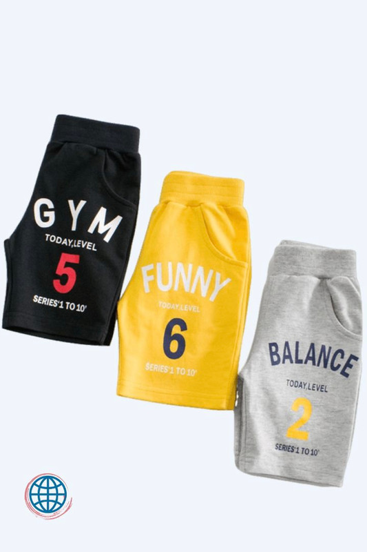Toddler 100% Cotton Mix and Match Sports Shorts Toddlers 2-9 Years Summer Children Shorts For Boy Short Toddlers Kids Beach Short Casual Sport Pants Baby Boys Trending in Black Gray / Grey Yellow