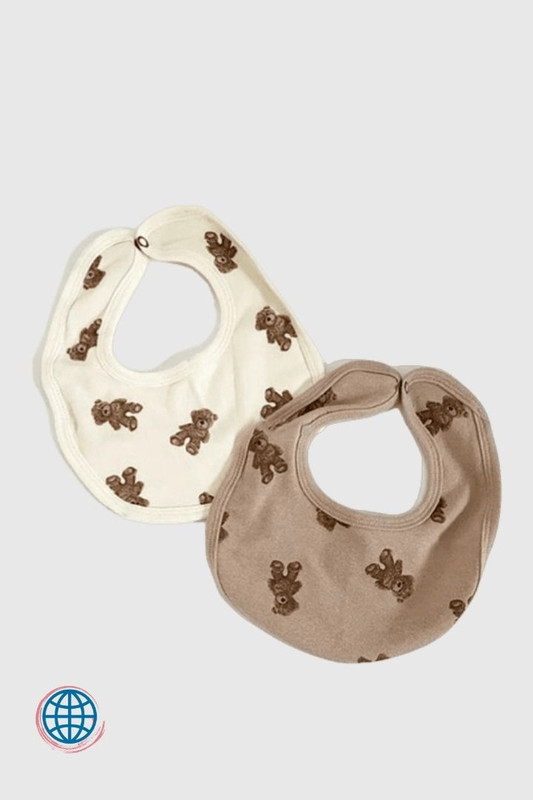Baby Drool Bib    Soft Cotton Baby Cute Bear Print Scarf Comfortable Drooling And Teething Saliva Bibs Trending For Newborn Accessories