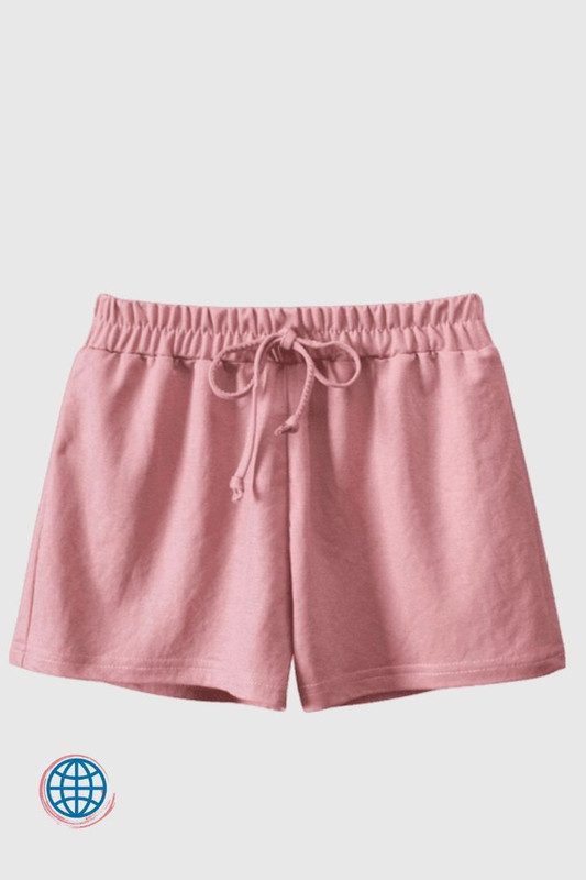 Toddler Pull-On Cotton Shorts  2-8T for Girls Casual Plain Mid Rise Drawstring Elastic Waist Bottoms Cute Sweet Infant Toddlers Shorts Trending In Pink