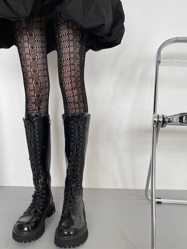 Fishnet Floral Stockings Women’s Sexy Tights Fishnets Lolita Sheer Pantyhose Stocking for Woman Trending in Black
