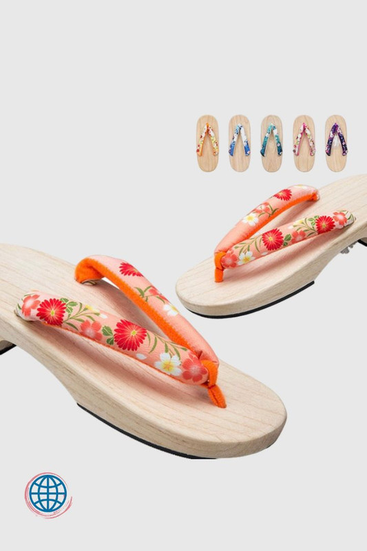 Casual Wooden Geta Clogs Women's Japanese Natural Color Wood Sandals Cosplay Shoes Med Heel Slippers Beach Flip Flops Japan Shoes Trending for Woman