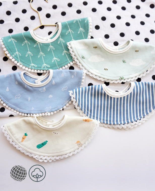 Newborn Feeding Burp Cotton Baby Bibs Girls Fake Collar Waterproof Pocket Saliva Towel for Boys Trending Bib Cloths In Light Green White Yellow Blue Beige