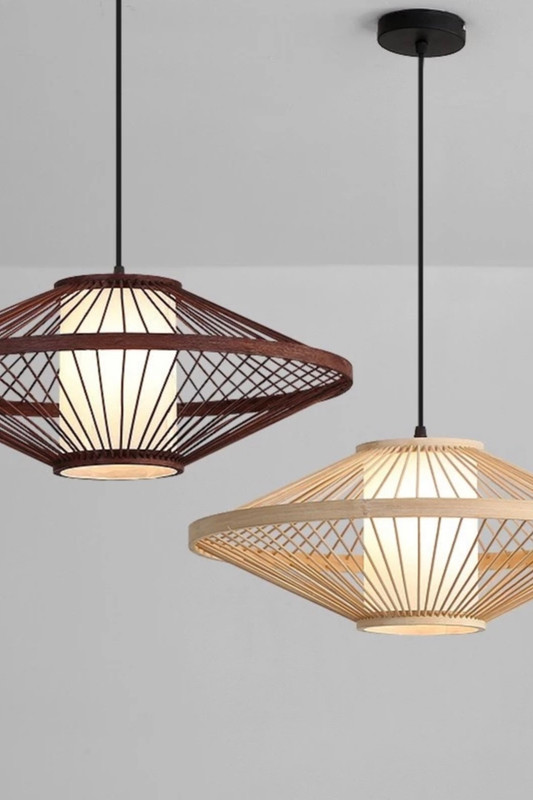 Modern Bamboo Pendant Lamp Bamboo Lighting Restaurant Lamps Bar Bamboo Pendant Lights Corridor Zen Bamboo Small Chandelier Trend In Brown Wood
