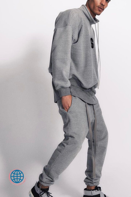 Mid-Rise Loose Fit Joggers Men’s Sweatpants Vintage Gray / Grey Drawstring Knitting Sweat Pants for Man European American Streetwear Trending Fashion Sportswear