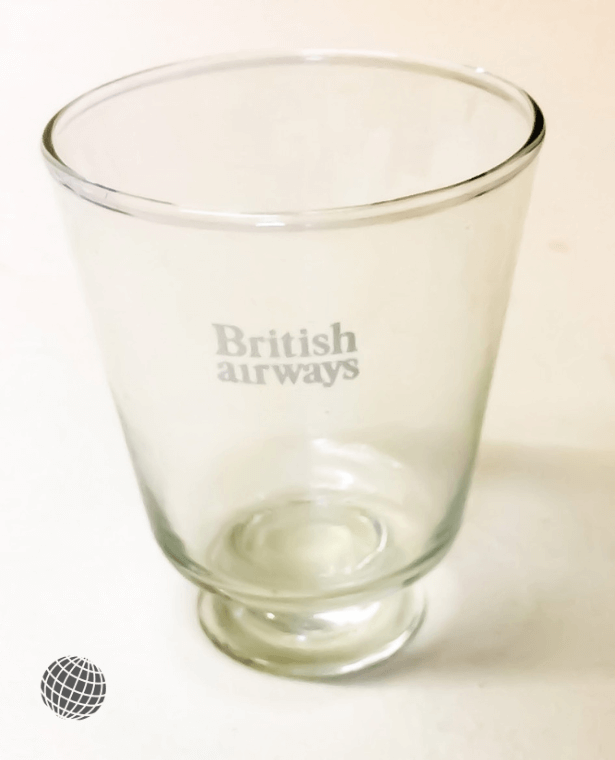 British Airways Inflight Drinking Glass  Vintage 1970s Aviation Airlines classic collectors memorabilia collections