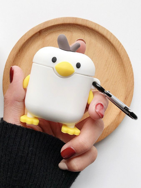 3D Duck Airpods Case Cover   Apple Animal Cartoon for Silicone Wireless Earphone Cover Earbuds Protective Case for Airpods Trending Accessories for AirPods 2