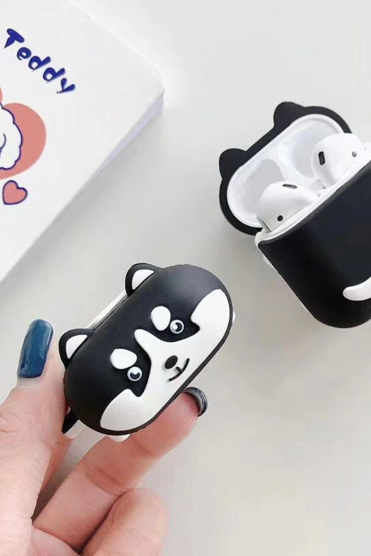 Huskie Dog Airpods 2 / 1 Case Cover for Charging Box Wireless Earphone Covers Cases Silicone Headphone Protective Trending for Apple