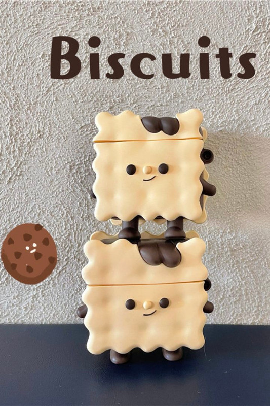 3D Biscuits AirPods 2 1 Pro Case Cover  Silicone Earphone Cases for Headphone Earbuds Wireless Trending Apple Charging Covers