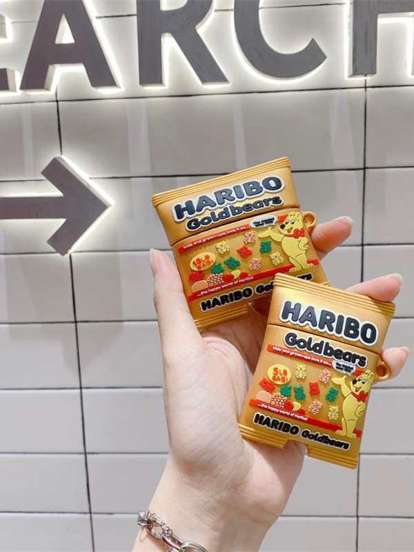 HARIBO Goldbears AirPods 1 2 Pro Case Cover Cute Sugar Gummy Bear Soft Sweets Packaging Earphone Wireless Charging Box Covers Cases Trending for Apple