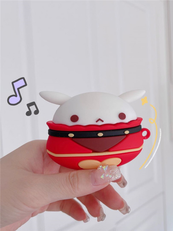 3D Rabbit AirPods 1 2 Pro Case Cover Cute Cartoon Silicone Rabbits Heart Pattern Earphone Cases Trending for Apple with Hook