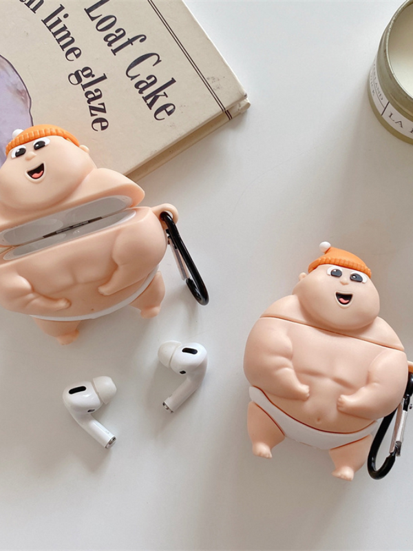 Sumo Wrestler AirPods Pro 1 2 Earphone Case Cover Japanese Anime Fat Guy Baby Trending for Apple Wireless Bluetooth Earphones Covers Cases charging Box