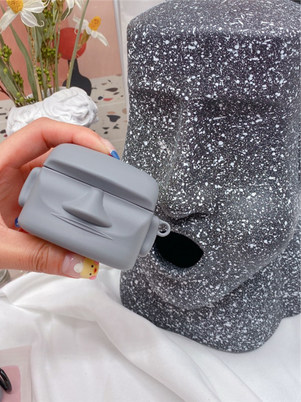 Face Sculpture AirPods Pro Case Cover  Cartoon Stone Shape for Wireless Headphone Covers Silicone Earbuds Cases Charging Box Trending for Apple