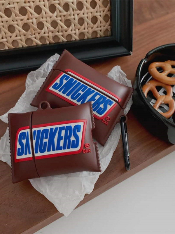 3D SNICKERS Black Chocolate Bar AirPods 1 2 Pro Case Cover  Silicone Wireless Headphone Earphone Covers Cases for Apple Charging Box