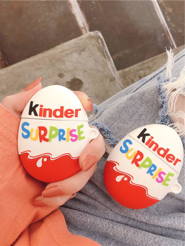 3D Kinder SURPRISE Eggs AirPods 1 2 Earphone Case Cover Wireless Bluetooth Cartoon Case Headphone Protective Covers Trending for Apple Cases