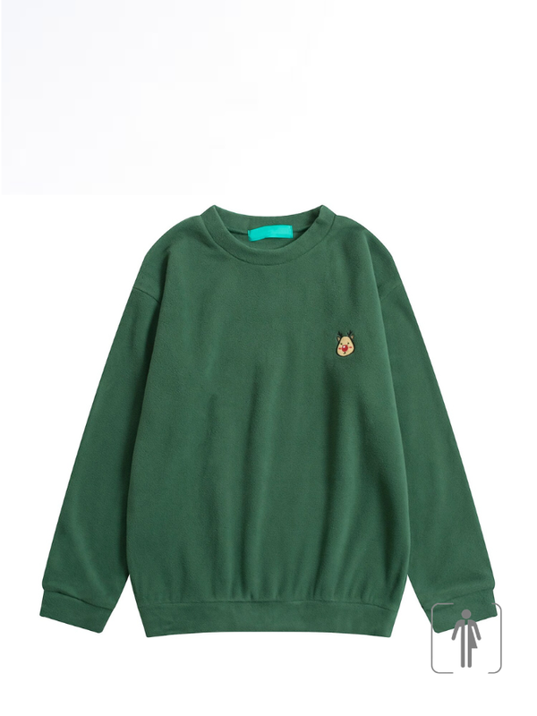 Loose Fit Sesame Street Sweatshirt  Unisex Anywear Mens Women’s Spring Reindeer Preppy Design Style Crewneck Round O-Neck Flannel Pullover Jumpers Tops Long Sleeve Cartoon Face Embroidery Ladies Sweatshirts for Man Woman Trending in Green