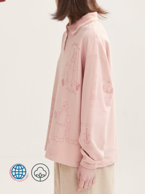 Circus Sweatshirt Tracksuit Top   Women’s Spring Sports Gym Running Fitness Sportswear Design Pullover Big Top Fairground Clowns Cartoon Print Pink High Quality Jumper Tops Long Sleeve Cotton Tracksuits Turn-down Collar Sweatshirts Trending for Woman