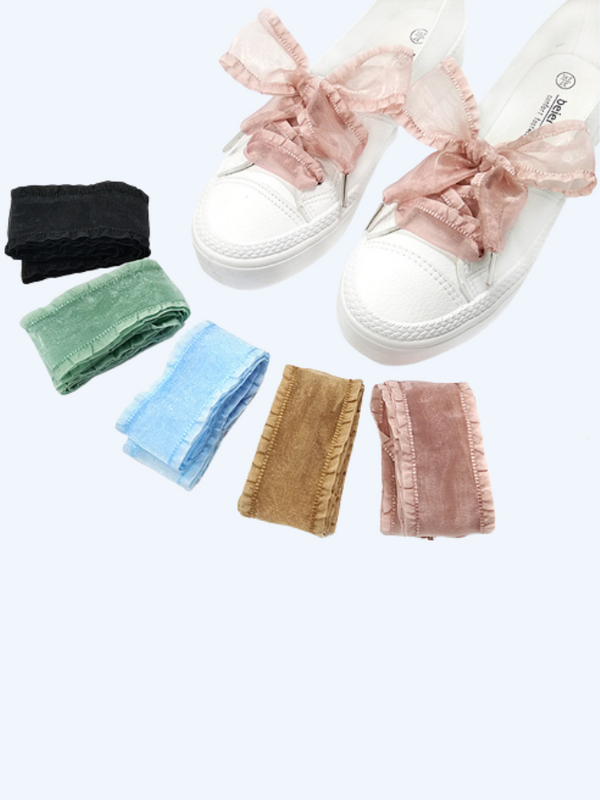 Satin Lace Shoe Laces  Women’s Lolita Harajuku Kawaii Doll Style 4CM Wide 80/100/120/140/160CM Satin Shoelace Flat Ribbon Shoe Lace for Women Shoes 7 Colors 1 Pairs Footwear Accessories Trending for Woman