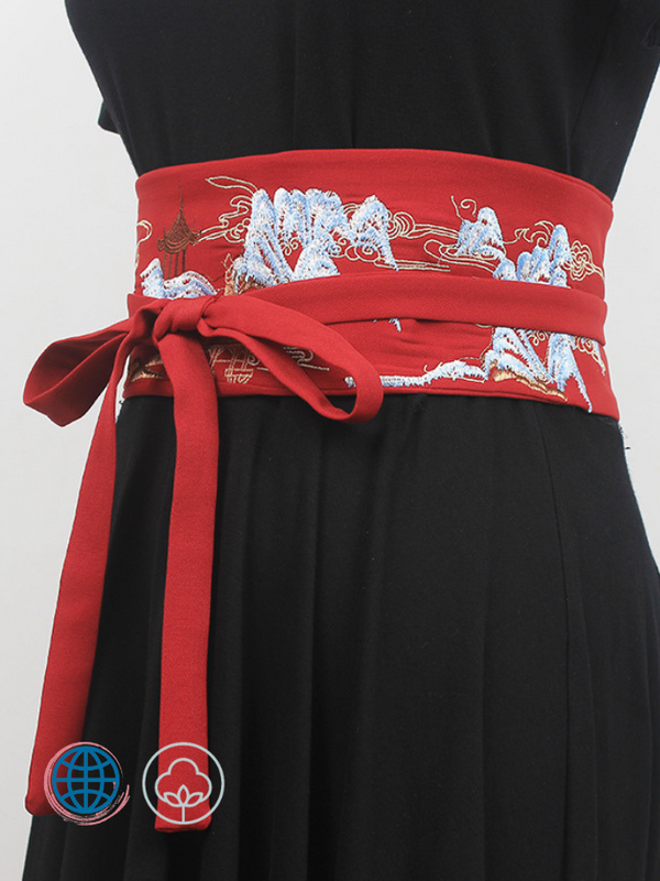 Embroidery Girdle Belt Women’s Chinese Style Retro For Ladies Waist All-match Decorative Lace-up Exquisite Clothing Accessories China Belts Trending for Woman in Red