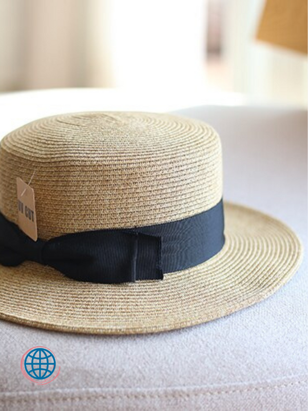Flat-Top Straw Hat  Women's Japanese Mix Color with Lovely Bowknot Fashion Outing Sun Hats Beach Casual Japan Style Hats Headwear trending for Woman in Black