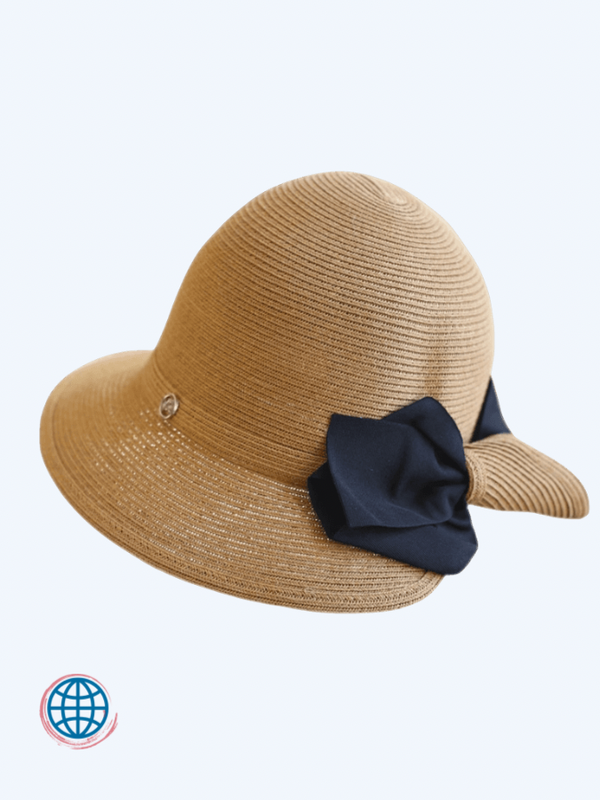 Japan Straw Hat with Bow Knot  Women's Spring Summer Japanese Style Casual Foldable Bucket Sun Hats Retro Elegant Fedoras Fashion Headwear for Woman Trending in Beige Khaki