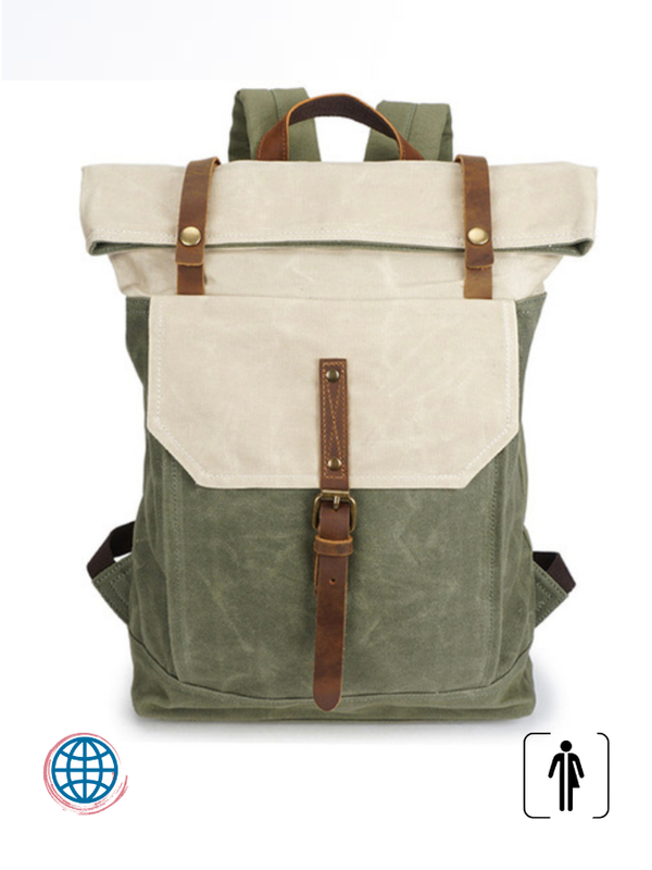 Canvas Backpack  Unisex Anywear Men's Women’s Retro Style Travel Bags Crazy Horse Leather Waterproof Multi-function Backpacks Bag Luggage Baggage for Man Woman Trending in Beige
