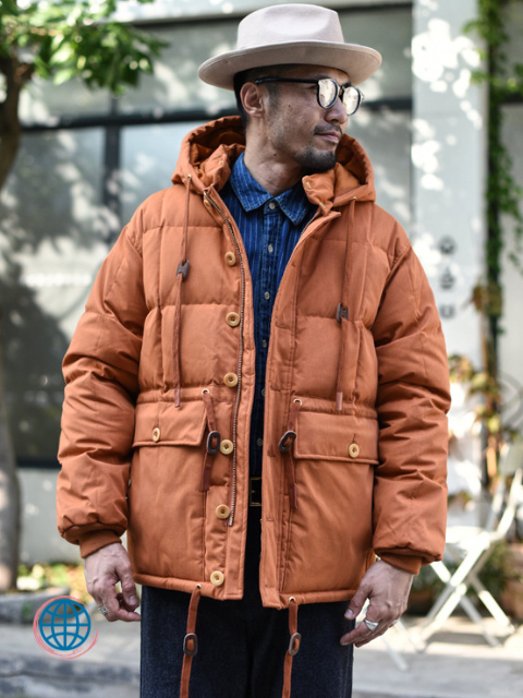 Polar Down Jacket  Mens Winter Jackets Grey Duck Down Thick Warm Parka Waterproof Windproof 90% Fleece Content Outerwear Plus Size Coats Trending for Man in Orange