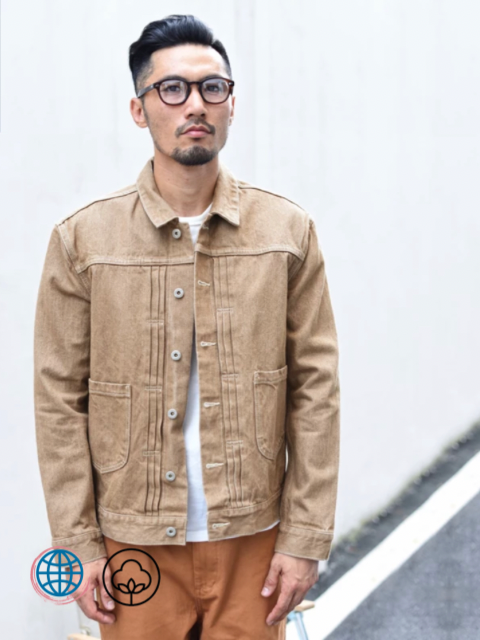 Vulcanization Denim Jacket  Mens Khaki Plus Size Jeans Selvedge Casual Slim fit Jackets Outerwear Trending for Man