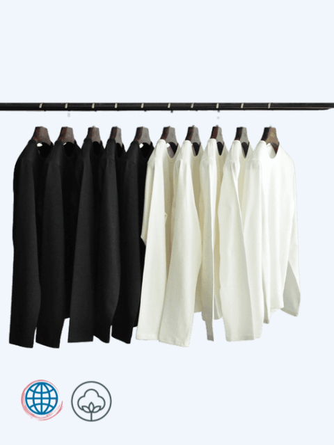 Classic Cotton Tee   Men's Round O-Neck Crewneck Tops & Tees t-shirt Thick Solid color long sleeve Double-woven fabric Anti-shrinkage Top Plus Size T-Shirts Trending for Man in Black White