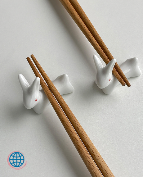 Ceramic Rabbit Chopstick Holder   Japan Dining Chop Stick Shelf Stand Support Cute Chinese Korean Japanese Decorations Home Table Decor Trending Rabbits