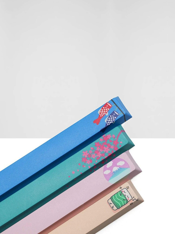 Novelty Keyboard Keycap Spacebar  Keyboards allover dye subbed Keycap spacebars pbt custom mechanical keyboard Japan Japanese Sakura carp flags mount fuji sushi Trending space key