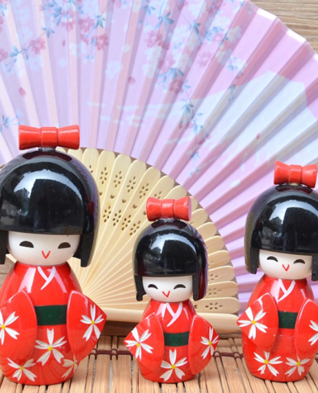 Japanese Puppet Kimono Sakura Doll Decoration Sushi Restaurant Gift Desktop Kimonos Girl Ornament figurine Cherry Blossom Kimono Dolls Trending Japan Figurines