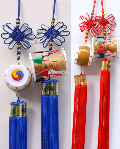 Traditional Folk Drum Decoration Korean Custom Solid Wood Hanging Drums Home Restaurant Food Shop Decoration Pendant Trending Korea Craft