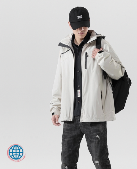Outerwear Rugged Jacket    Men's Autumn and Winter Fashion Students Increase Rambler Outdoor Leisure Korean Men's Sports Ramblers Activewear Camping Korea Jackets for Man Trending in Creamy-White