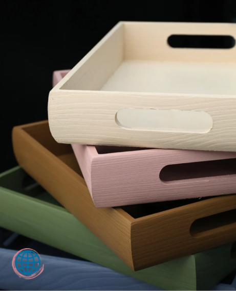 Wooden Service Tray    Morandi Colors Small Stuff Organizer Food Dessert Display Holder Home Wedding Party Cafe Decor Tableware Set Trending Trays